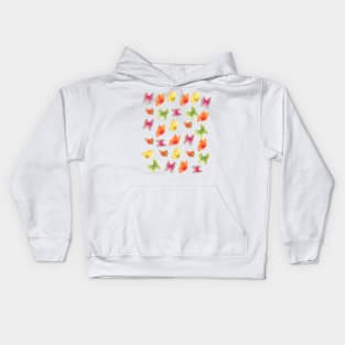 Butterfly Pattern - Summer Fruit Coloured Kids Hoodie